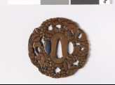 Mokkō-shaped tsuba with vine and squirrels (EAX.10963)