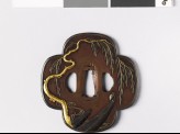 Mokkō-shaped tsuba with weeping willow and boats (EAX.10967)