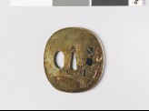 Tsuba depicting Taira no Tadamasa catching the oil thief