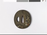 Tsuba depicting the Chinese sage Lin Ho-ch'ing pouring wine (EAX.10979)