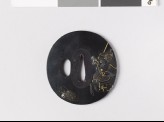 Tsuba depicting the Chinese hero Chao Yün galloping through smoke (EAX.10980)