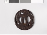 Tsuba with decaying aoi, or hollyhock leaf