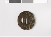 Tsuba with an egret and crow on a willow tree (EAX.11006)