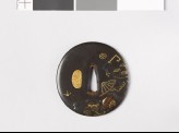 Lenticular tsuba with takaramono, or precious things (EAX.11012)