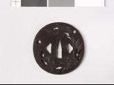 Round tsuba with peony sprays (EAX.11016)