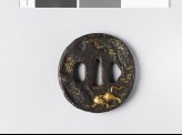 Tsuba with tigers in a landscape