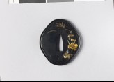 Tsuba with autumn flowers by a stream (EAX.11028)