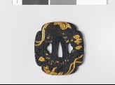 Mokkō-shaped tsuba with phoenixes amid clouds