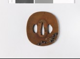 Tsuba with tadpoles swimming in a stream