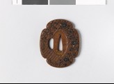 Mokkō-shaped tsuba with clematis