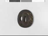 Tsuba with mantis and lespedeza (EAX.11039)