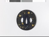 Tsuba with cherry tree and clouds