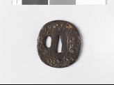 Tsuba depicting the god Fudō standing in a landscape (EAX.11045)