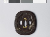 Tsuba with blossoming plum tree, narcissus, and clouds