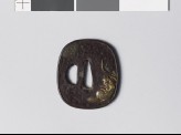 Tsuba depicting a vixen being impregnated by the moon (EAX.11076)