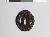 Tsuba with cranes, landscape, and temple buildings (EAX.11089)