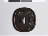 Tsuba with blossoming plum tree