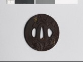 Tsuba with lilies