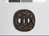 Tsuba with octagons containing geometric diapers, and a hawk (EAX.11098)
