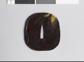 Aori-shaped tsuba with butterflies amid clouds (EAX.11099)