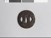 Lenticular tsuba with two dragons