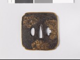 Lenticular tsuba with peony flowers (EAX.11123)