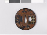 Tsuba with flowering vine and butterfly