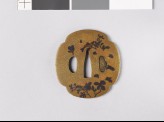 Lenticular and mokkō-shaped tsuba with asters and a cricket (EAX.11136)