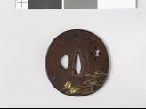 Tsuba with wild geese and shells