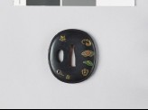 Tsuba with plants and a fan mount (EAX.11176)