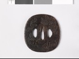 Tsuba with Genjimon and mon made from kiri, or paulownia leaves (EAX.11201)