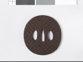 Tsuba with basket plait design