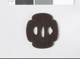 Mokkō-shaped tsuba with Amida-yasurime, or radial striations