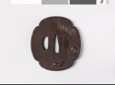 Mokkō-shaped tsuba with rats and New Year straw rope