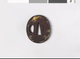 Tsuba with cherry blossom and a fūchō, or bird of paradise (EAX.11239)