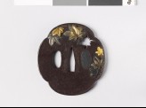 Mokkō-shaped tsuba with maple leaves