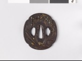 Mokkō-shaped tsuba with plants and a wasp (EAX.11260)