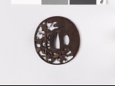 Tsuba with morning glory growing over a bamboo lattice (EAX.11261)