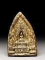 Votive plaque of the Buddha seated on throne