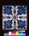 Square tile with flowers