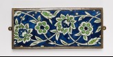 Rectangular frieze tile with scrolling peonies