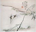 A pair of swallows flying over a pool (EAX.5345.c)