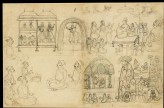 Sheet of sketches and figure studies (LI118.16)