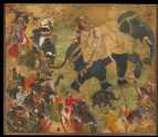 A prince riding an elephant in procession