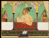 Maharaja Raj Singh of Sawar in a garden arcade (LI118.41)