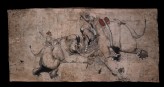 Elephants fighting