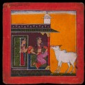 A lady and a bull, illustrating the musical mode Bhairavi Ragini (LI118.86)