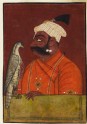 Maharaja Suraj Mal with a hawk