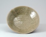 Greenware dish with peony decoration