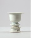 White ware lamp with ribbed decoration